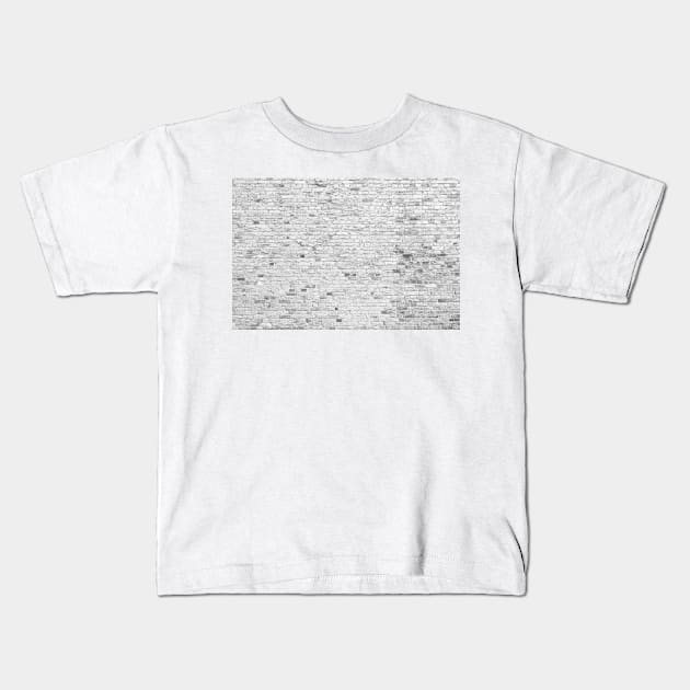 Old white brick wall texture Kids T-Shirt by Juhku